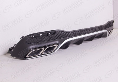 Mercedes-Benz GLE-Klasse W166 2015 - 2018 Диффузор заднего бампера с насадками на глушитель 6.3 AMG хром