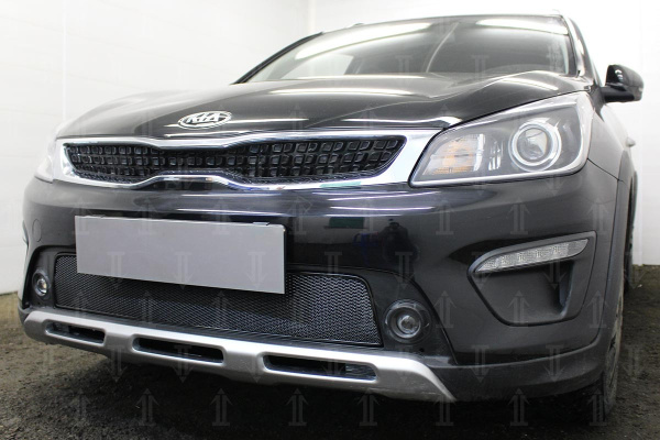 Kia Rio (17–) Защита радиатора Premium, чёрная