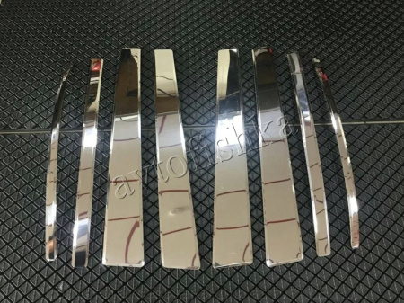 Toyota Land Cruiser 200, Lexus LX 570 (08-) накладки на стойки дверей из нержавеющей стали, 8 предмета