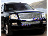 Ford Explorer (06-) накладки на решетки радиатора и переднего бампера из нержавеющей стали, горизонтальный дизайн, комплект - 2 шт.