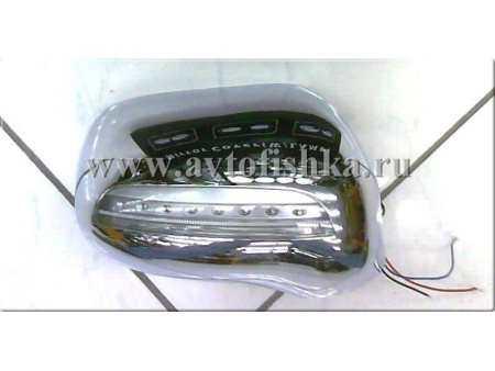 Honda Civic VIII (06-) накладки хромированные на боковые зеркала со светодиодными поворотниками, комплект 2 шт.