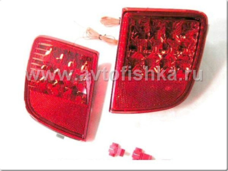 Toyota Land Cruiser 200 (08-) фонари заднего бампера светодиодные красные, комплект 2 шт.