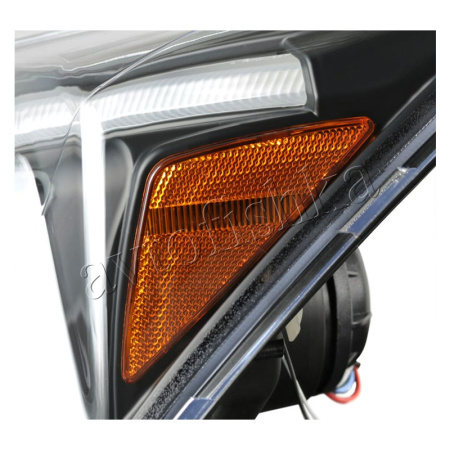 Honda CR-V III (06-) фары передние линзовые черные, с подсветкой DRL, комплект 2 шт.