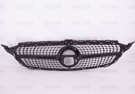 Mercedes-Benz C-Klasse W205 рестайлинг 2018 - 2021 Решетка радиатора Diamond Sport серебро под камеру