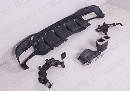 Mercedes-Benz GLE-Klasse W166 2015 - 2018 Диффузор заднего бампера с насадками на глушитель 6.3 AMG хром