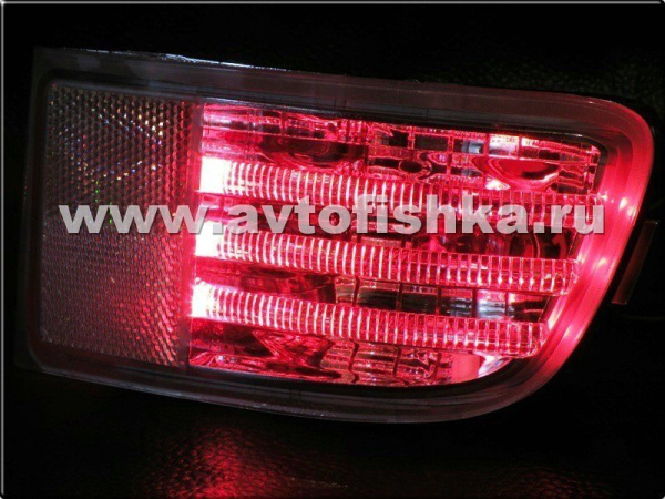 Toyota Land Cruiser Prado 120 (02-) фонари задние светодиодные хромированные, катафоты в задний бампер, комплект 2 шт.