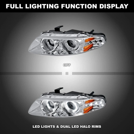 Chrysler Sebring, Dodge Avenger (95-00) фары линзованные передние хромированные, светодиодные