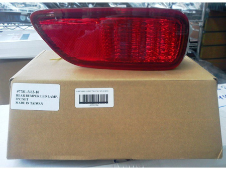 Nissan Patrol Y62 (10-18) красные светодиодные фонари заднего бампера, в комплекте 2 шт.