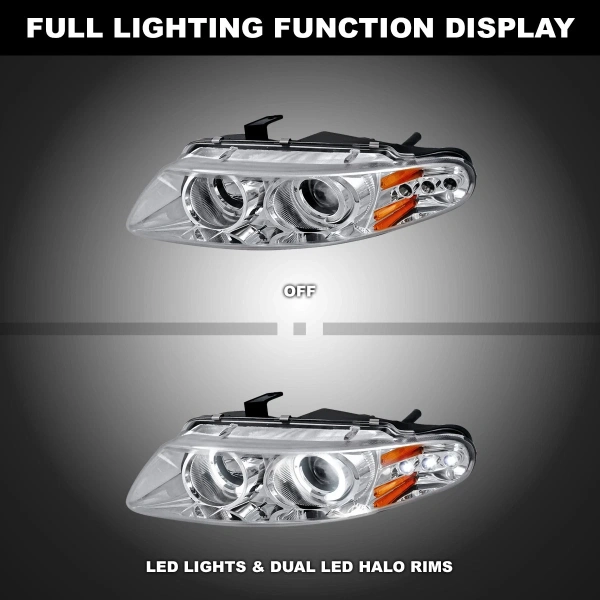 Chrysler Sebring, Dodge Avenger (95-00) фары линзованные передние хромированные, светодиодные