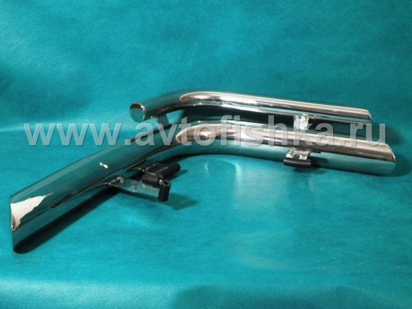 Toyota Land Cruiser 200, Lexus LX570 (08-) защита заднего бампера - уголки, труба 76/38 мм из нержавеющей стали, комплект 2 шт.