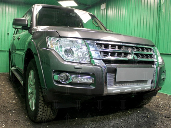 Mitsubishi Pajero (14–) Защита радиатора Optimal, хром, низ