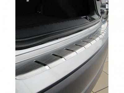 Volkswagen Caddy 3 накладка на задний бампер профилированная с загибом, нержавеющая сталь, (04-), к-кт 1шт.