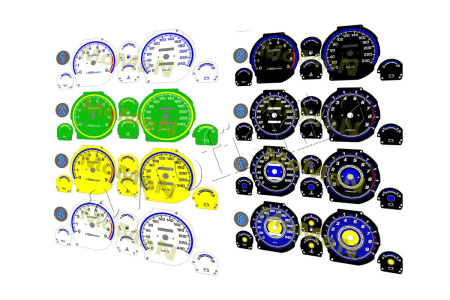 Toyota Celica IV T16 светодиодные шкалы (циферблаты) на панель приборов
