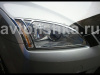 Ford Focus (05-08) седан и хэтчбек хромированные накладки на передние фары, пластик, комплект 2 шт.