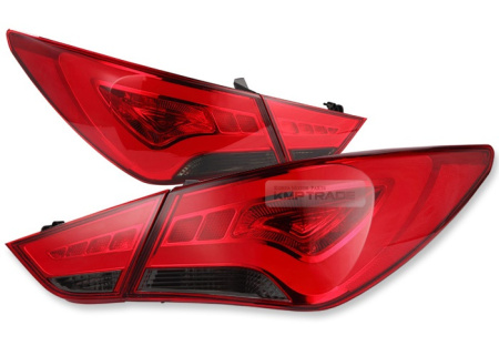 Hyundai Sonata YF (10-) задние светодиодные фонари, красно-тонированные, комплект 2 шт.