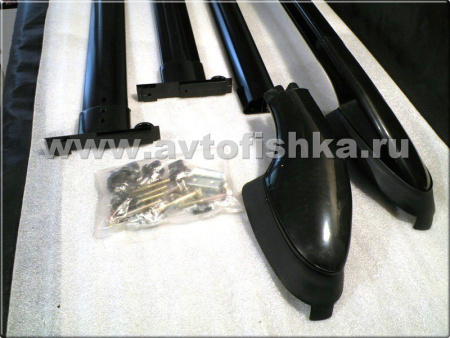 Toyota Land Cruiser Prado 120 (02-) рейлинги продольные на крышу с двумя поперечинами, алюминиевые черные, комплект.