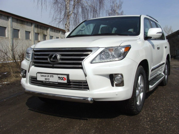 Lexus LX (12–) Защита передняя нижняя овальная (короткая) 75х42 мм