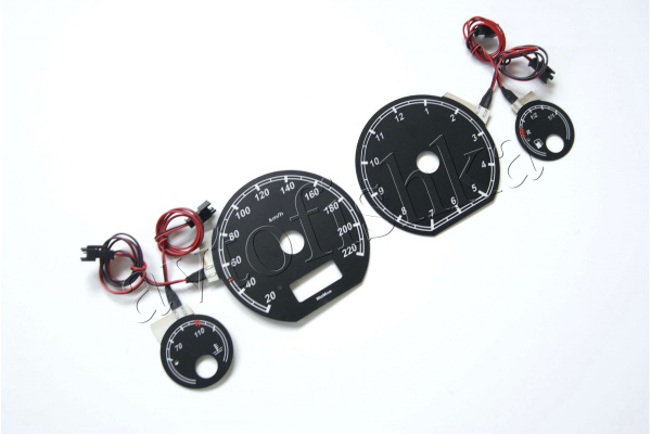 Volkswagen Golf 3 светодиодные шкалы (циферблаты) на панель приборов - дизайн 2
