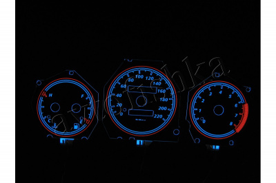 Chevrolet Lanos светодиодные шкалы (циферблаты) на панель приборов - дизайн 2