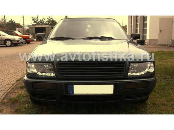 Audi 80, 90 B4 (91-95) фары передние линзовые черные со светодиодной подсветкой