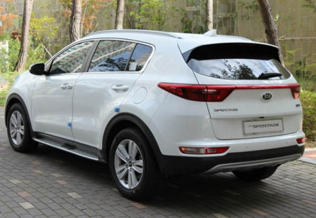 Kia Sportage (16–) Пороги OEM стиль, вставка с логотипом Sportage