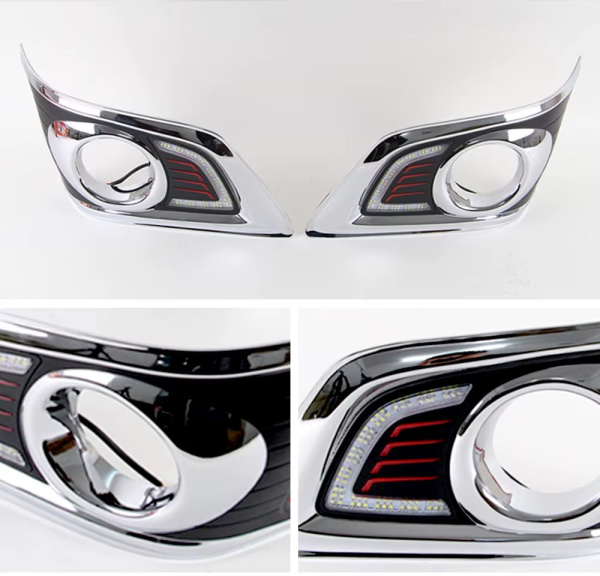 Toyota Hilux, Vigo (2012-) вставки в передний бампер с фонарями DRL