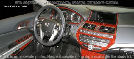 Декоративные накладки салона Honda Crosstour 2010-н.в. полный набор, без навигации