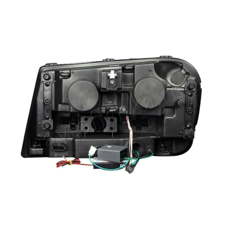 Chevrolet Trailblazer (01-09) фары передние черные, со светящимися ободками, со светодиоднами поворотниками, комплект 2 шт.