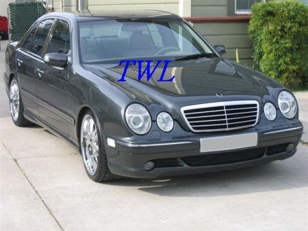 Mercedes E W210 (99-02) фары ксеноновые передние линзовые хромированные под корректор, комплект 2 шт.