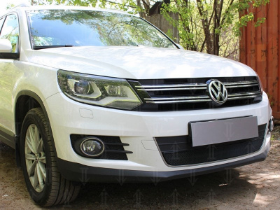 Volkswagen Tiguan (11–16) Защита радиатора Optimal, чёрная