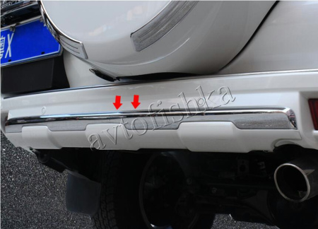 Toyota Land Cruiser Prado 150 (10-17) накладка на задний бампер (нижняя часть), белый перламутр