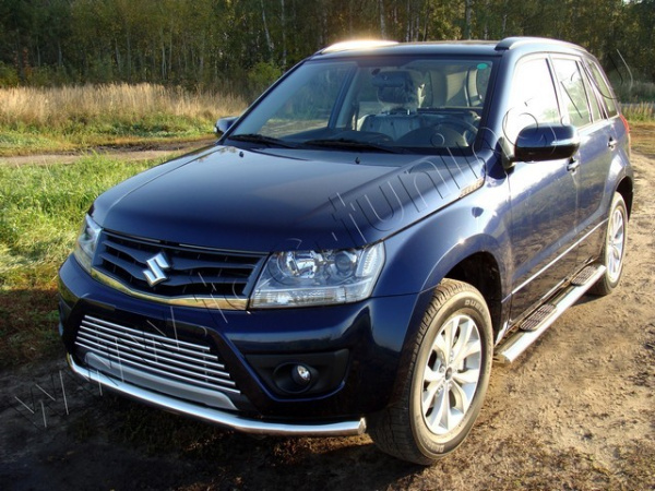 Suzuki Grand Vitara (12–) Пороги овальные с проступью 120х60 мм