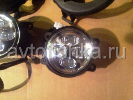 Nissan Patrol GR Y61 (2005-2009) передние дневные ходовые фары вместо противотуманных фар, полный установочный комплект.