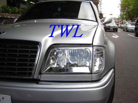 Mercedes E W124 (93-95) фары передние хромированные прозрачные, комплект 2 шт.