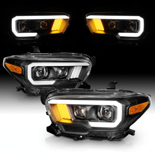 Toyota Tacoma (2016-2023) SR/SR5 передние фары чёрные с LED-трубкой