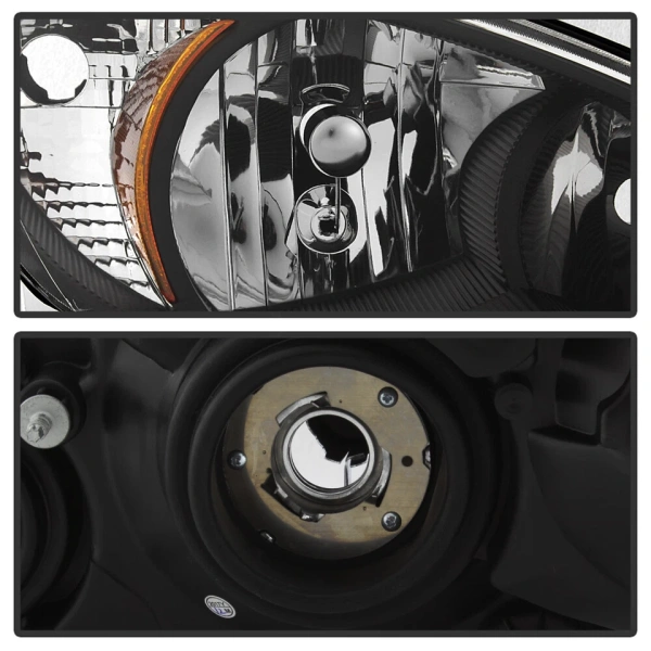 Chrysler PT Cruiser (06-) USA фары передние черные прозрачные с желтым рефлектором, комплект 2 шт.