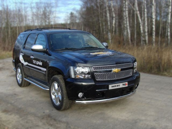 Chevrolet Tahoe (12–) Защита передняя (овальная) 75х42 мм