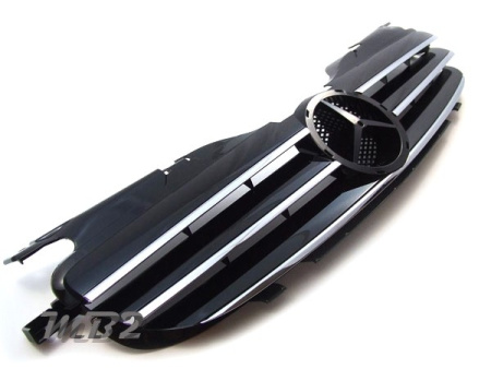 Mercedes SLK R170 (98-04) решетка радиатора 3 ламели, дизайн SL, черная