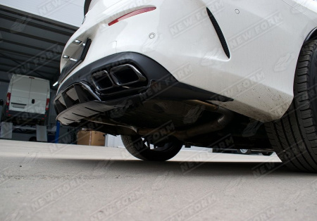 Mercedes-Benz C-Klasse W205 Coupe рестайлинг 2018 - н.в. Диффузор заднего бампера 6.3S AMG с черными насадками на глушитель