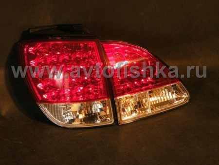 Lexus RX300 (97-03) задние фонари светодиодные красно-хромированные, комплект 2 шт.
