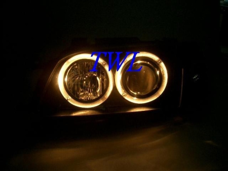 Toyota Corona, Exsior, Carina E T19 (92-97) фары передние линзовые черные, со светящимися ободками, комплект 2 шт.