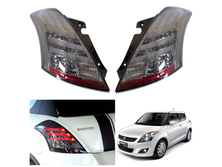 Suzuki Swift (10-15) фонари задние светодиодные хромированные с затемнением, комплект 2 шт.