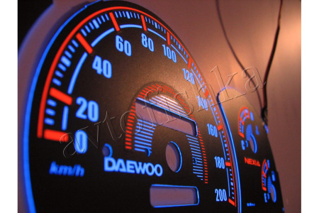 Daewoo Nexia светодиодные шкалы (циферблаты) на панель приборов