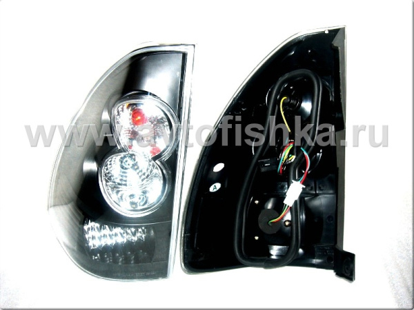 Toyota Land Cruiser Prado 120 (02-) фонари задние светодиодные черные, комплект 2 шт.