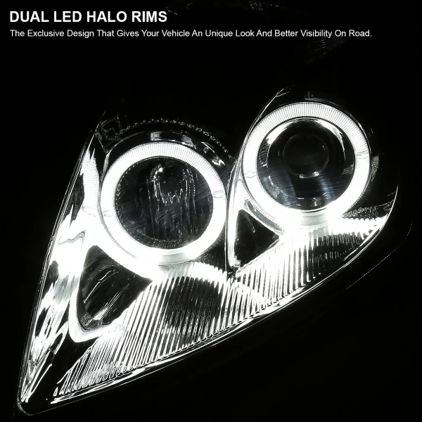 Mitsubishi Eclipse 2000-2005 фары линзовые хром с ангельскими глазками