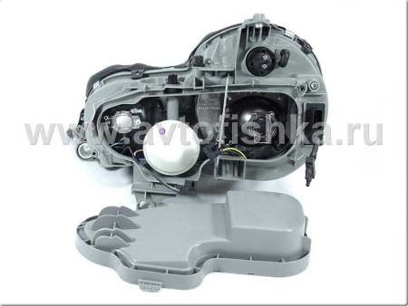 Mercedes E W210 (95-99) фары передние линзованные хромированные, вакуум корректор, комплект 2 шт.