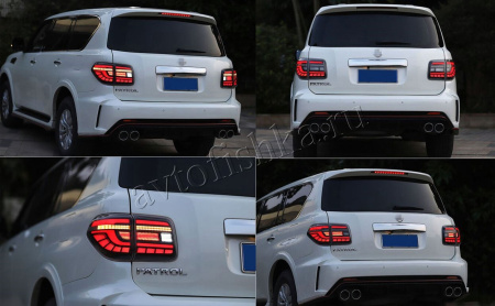 Nissan Patrol Y62 (10-18) задние фонари (стопы) дизайн 2020, комплект 2 шт.