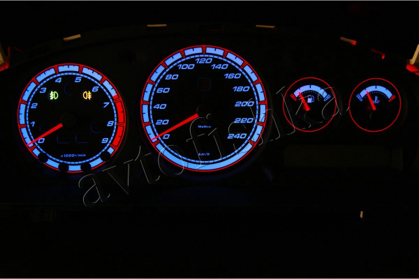 Nissan Primera P11 светодиодные шкалы (циферблаты) на панель приборов