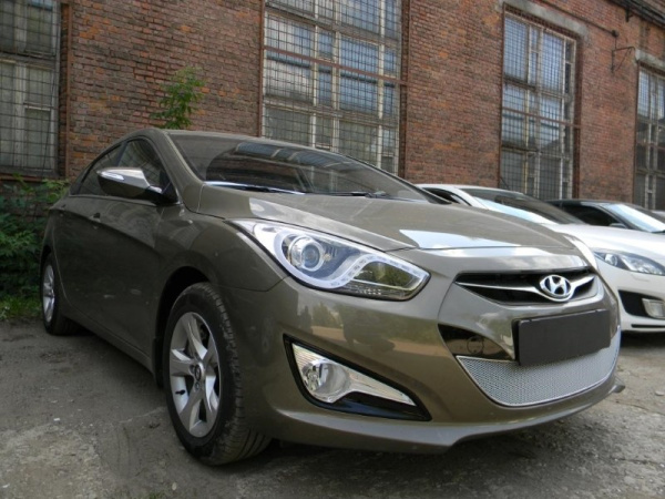 Hyundai i40 (12–15) Защита радиатора Premium, хром