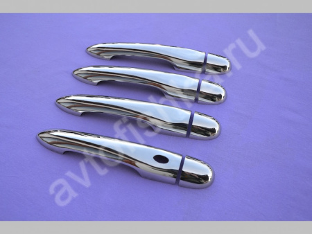 Renault Fluence (2010-) накладки на ручки дверей с чипом из нержавеющей стали, 4 шт.